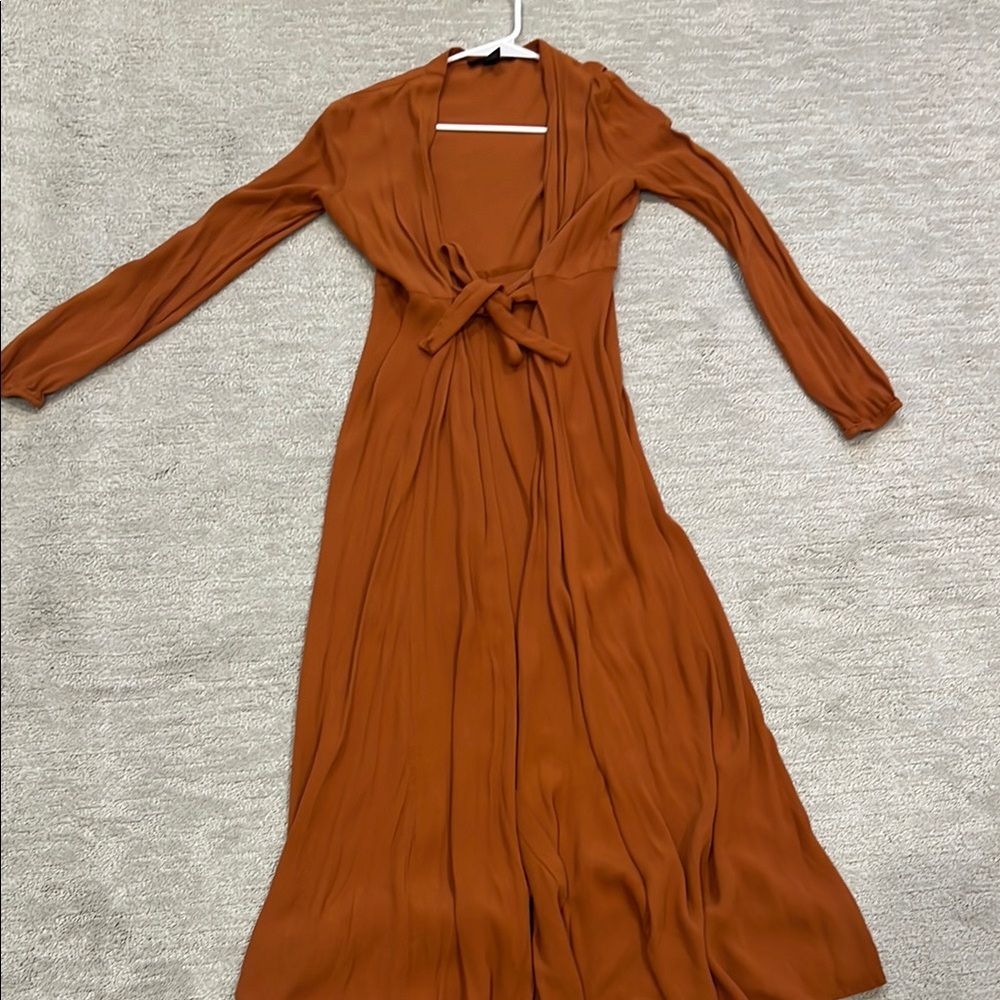 Elegant Rust Long Sleeve cover up